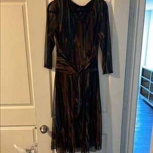 Connected Apparel Black Long Sleeve V-Neck Sheath Dress